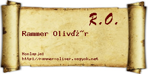 Rammer Olivér névjegykártya
