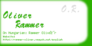 oliver rammer business card